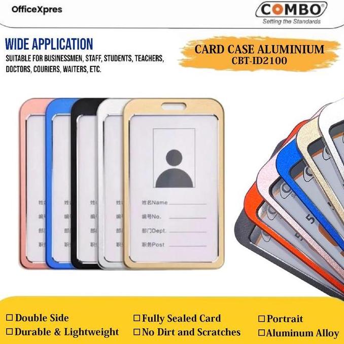 DERADUAJI (100 Pcs) Card Case Alumunium / Card Holder Aluminium / Name Tag ID Card Metal Aluminium