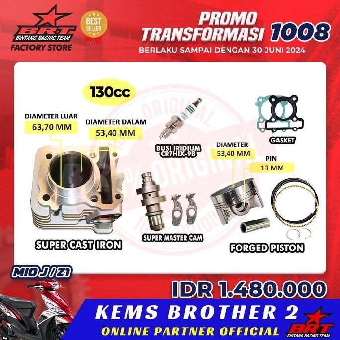 ZISIMAHE PAKET BORE UP MIO J HEMAT ORIGINAL BRT 130 CC DAN 150 CC