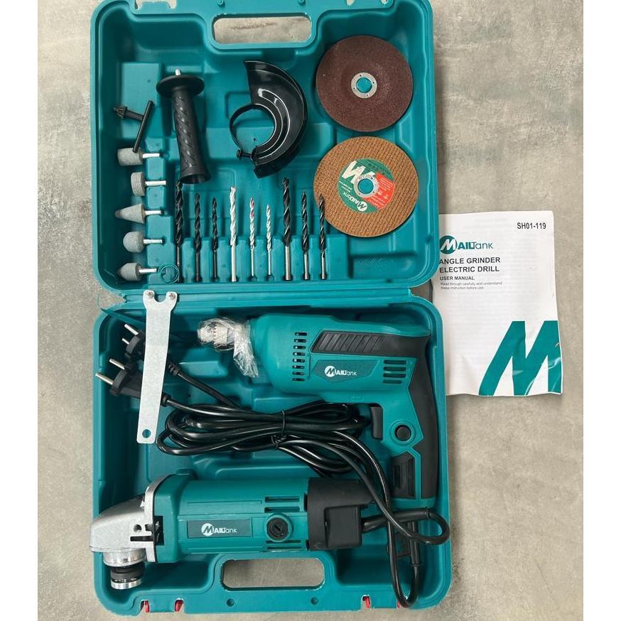 Paket Gerinda Dan Bor /  Gerinda Mailtank / Bor Mailtank 10Mm / Bor Gerinda Set Koper