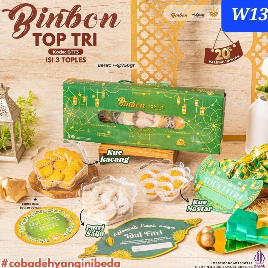 CELVIQUE RMDODO - KUE KERING LEBARAN TOP TRI SQUASH HALAL / HAMPERS KUE LEBARAN PAKET 3 TOPLES + 1 S