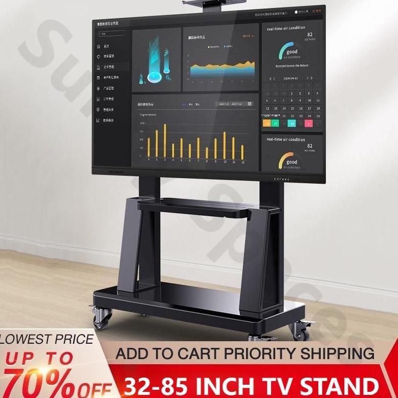 Bergerak Bracket Standing tv 32-85 Inch TV Berdiri Stand Universal Dapat Disesuaikan LED TV Stand Tr