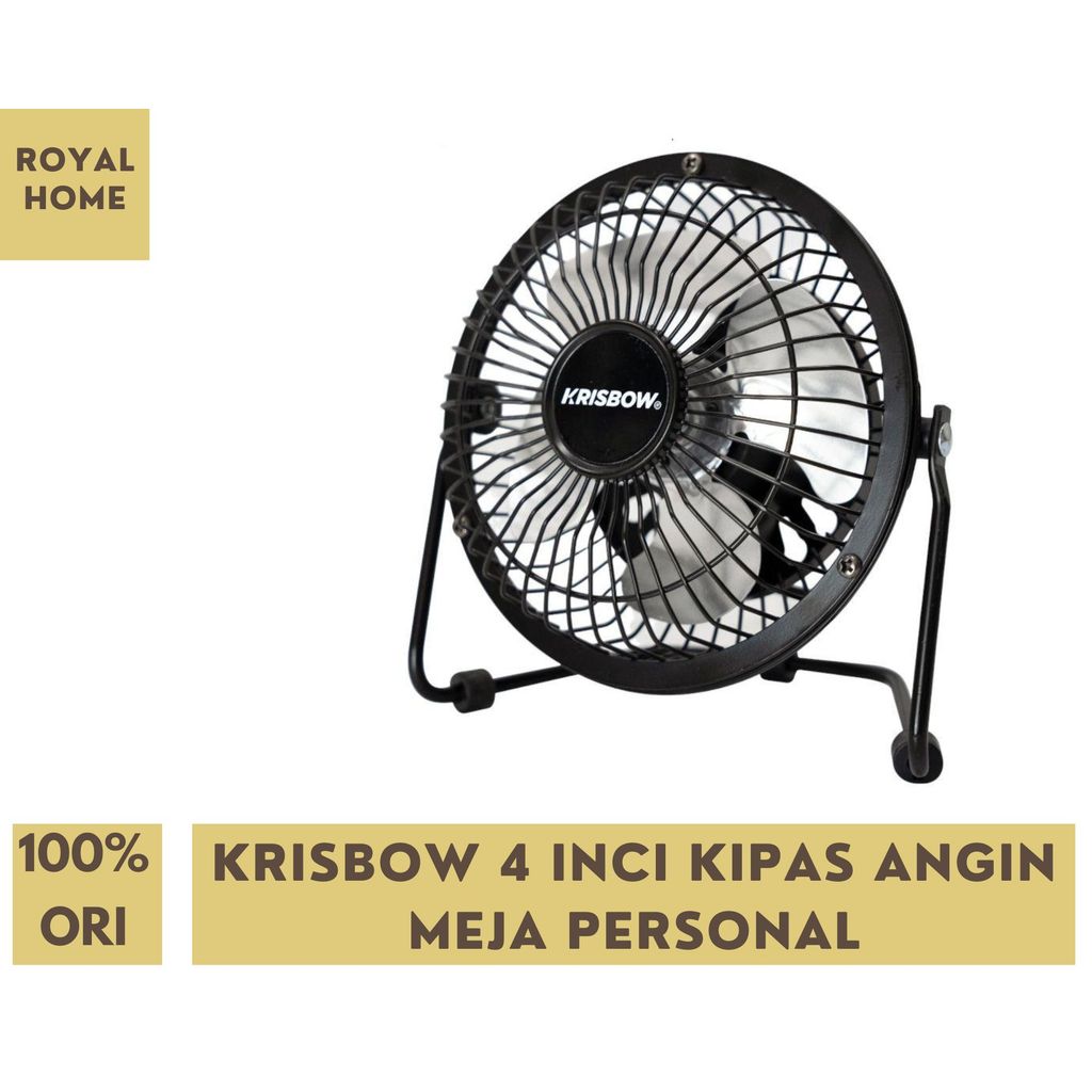 Krisbow 4 Inci Kipas Angin Meja Personal Kipas Angin Kecil USB Mini Steel Desk Fan 4 Watt