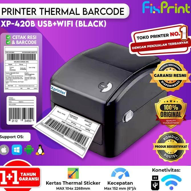 Grevansandi - Printer RESI XP420B XP423B Barcode Label Thermal USB - Xprinter XP420 / XP-420B / XP42