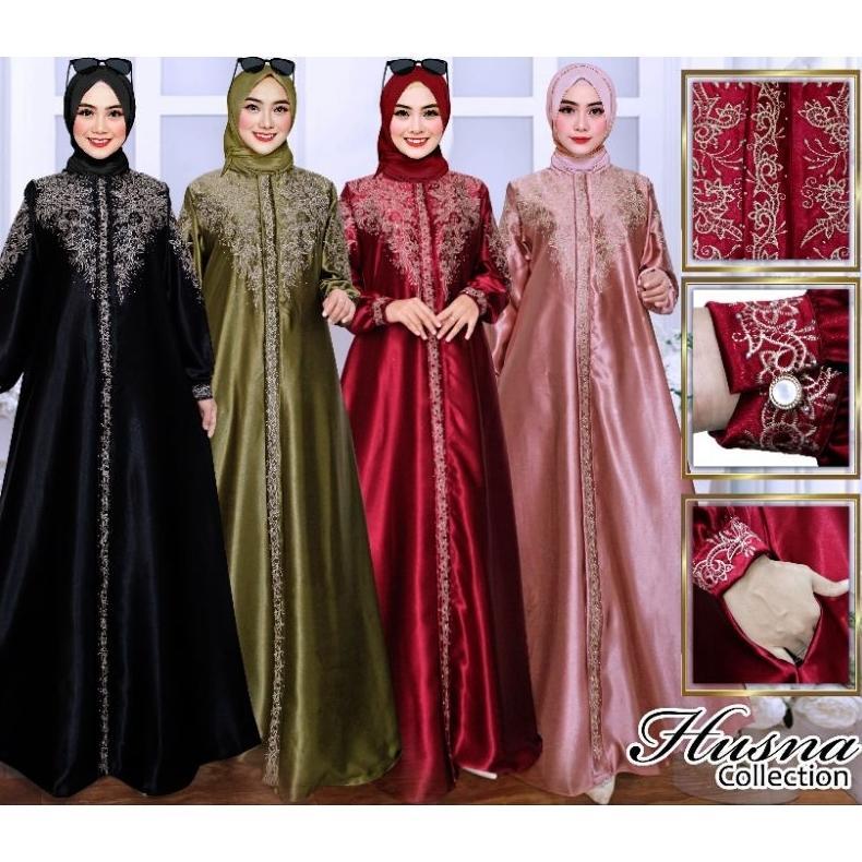 Sd83 Gamis Kristal Original Bordir - Gamis Wanita Muslimah - Gamis Bordir - Semi Sutra - Gamis Silk 
