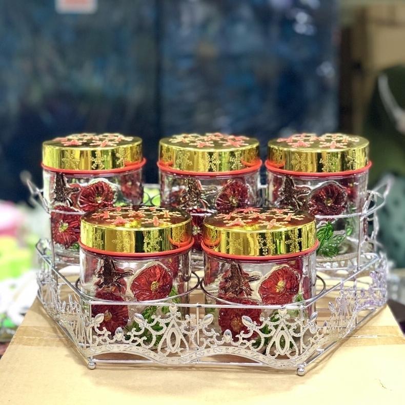 TOPLES KACA SET ISI 5 pcs + RAK / TOPLES SET / TOPLES LEBARAN (GOOD PRODUCK)