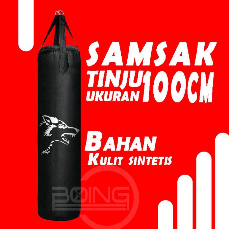 Samsak tinju ukuran 100cm samsak kulit sintetis bahan istimewa