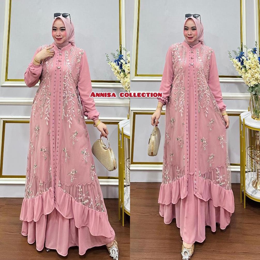 Tu26 Bisa [Cod] Gamis Ceruty Burkat Gamis Pesta Gamis Dewasa Jumbo Burkat Dewasa Bisa Seragam Tu26