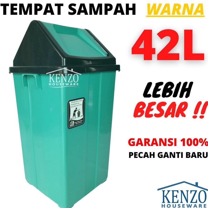 Jy-56 Tempat Sampah 42 Liter Besar Warna Tong Sampah Kotak Sampah Tutup Goyang Murah Jy-56