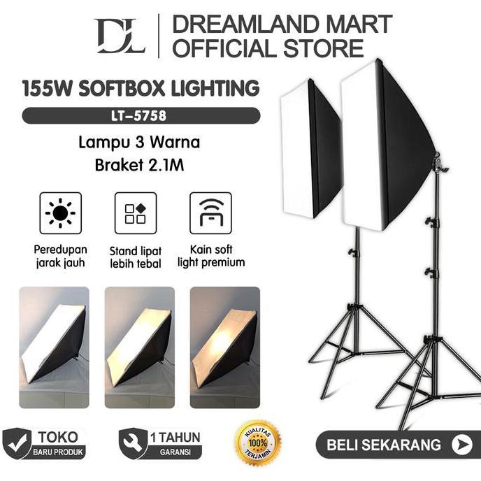 Whystudio- Softbox Lighting Studio Paket Studio Tripod Photography Lighting Kit Paket Lampu Studio V