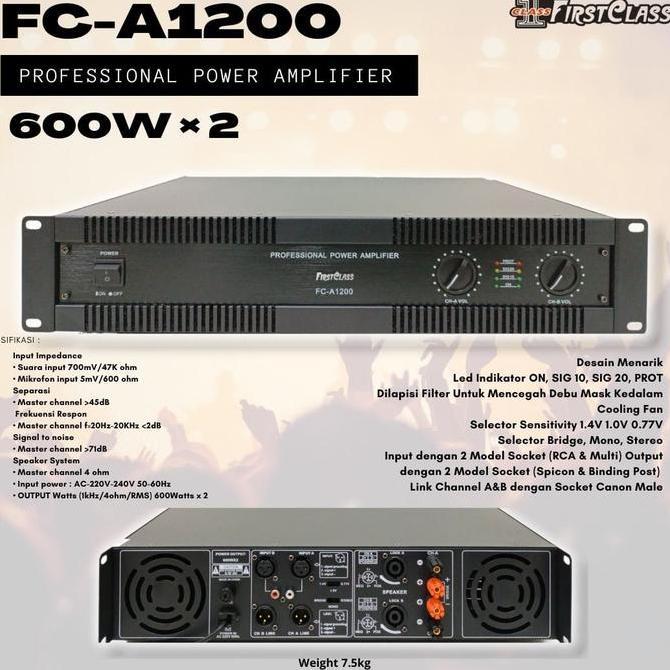 PROFESSIONAL POWER AMPLIFIER FC-A1200 FIRSTCLASS FCA1200|FCA 1200