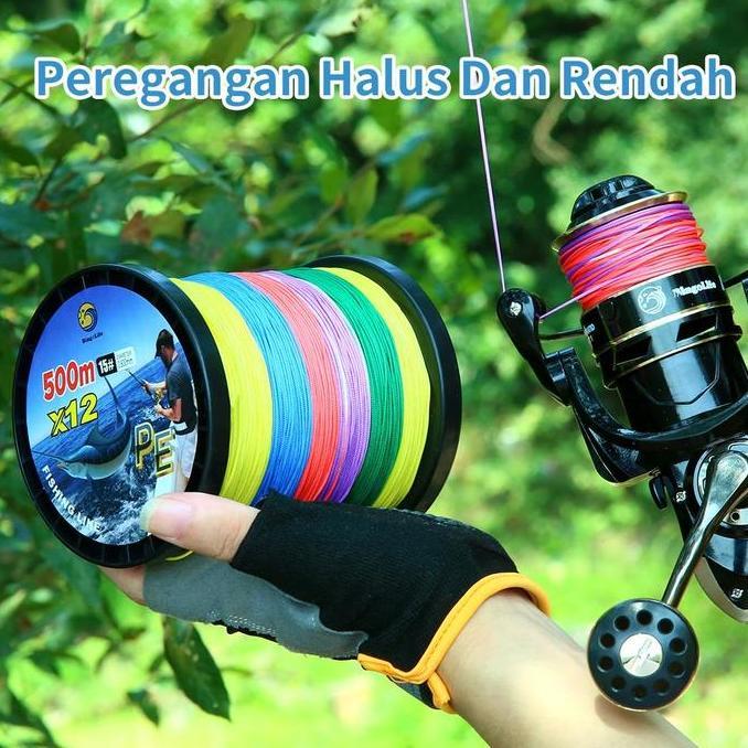 Senar PE X16 Mancing Laut 500m Kuat Benang PE X12 Tuna Kerapu Sturgeon