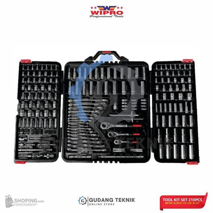 HAWAYMAX Tool Kit Kunci Set 210pcs WIPRO TS-210 / Tool Kit Socket Set 6PT