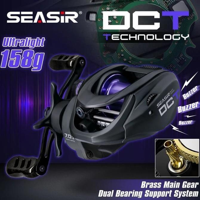 SEASIR DCT DC reel BFS Ultralight 158g Baitcasting Fishing Reel Kontrol Digital gigi kuningan rangka