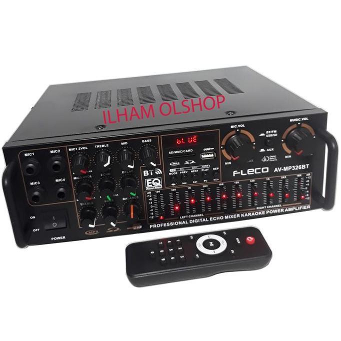 Amplifier FLECO 326A Bluetooth Stereo Karaoke + Mp3 player + FM Radio