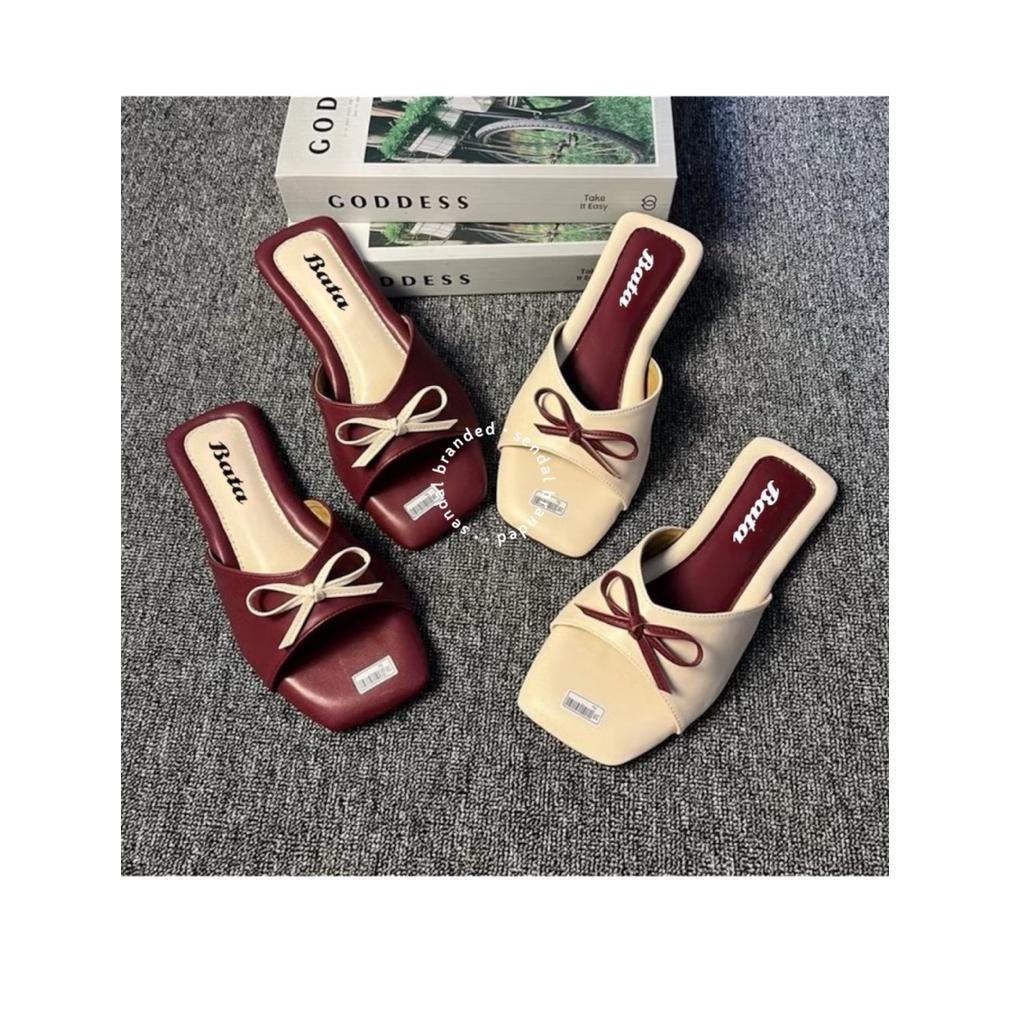 Premium Sandal Wanita Bata Sendal Teplek Casual Platform Kekinian Pita Flat Shoes Cewek