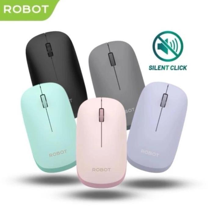 Mouse Wireless Robot M350 Silent Click dengan Receiver USB & Bluetooth
