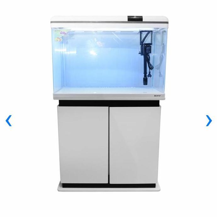 HARGA DISC - Boyu 128 Ltr Set Aquarium & Kabinet Xf-80 - Putih