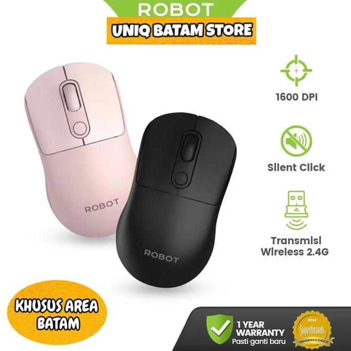 MOUSE ROBOT M207 SILENT 1600 DPI WIRELESS CHIP [ BATAM ]