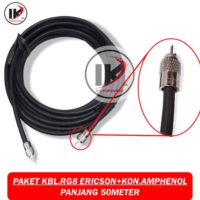 PAKET KABEL ERICSON RG8 50M PLUS KONEKTOR RG8 AMPHENOL