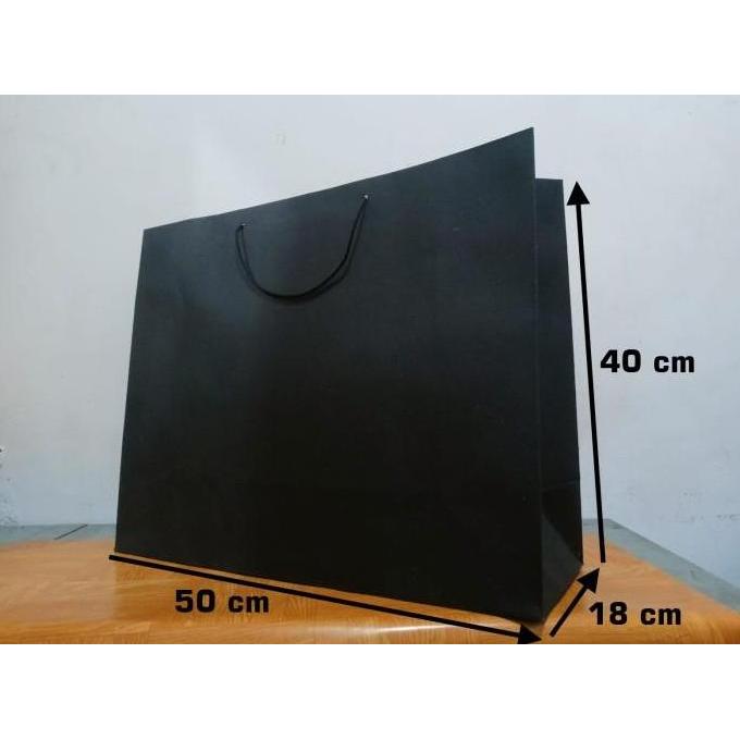 Paper Bag Jemani - (Hitam Polos) (ukuran: 50 x 18 x 40 )