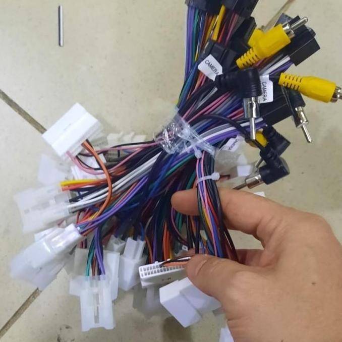 soket pnp double din android mobil toyota daihatsu