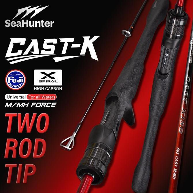 [Kedatangan Baru] Seahunter CAST KING Joran Pancing  180cm/198cm M/MH Power Double Rod Tips Carbon C