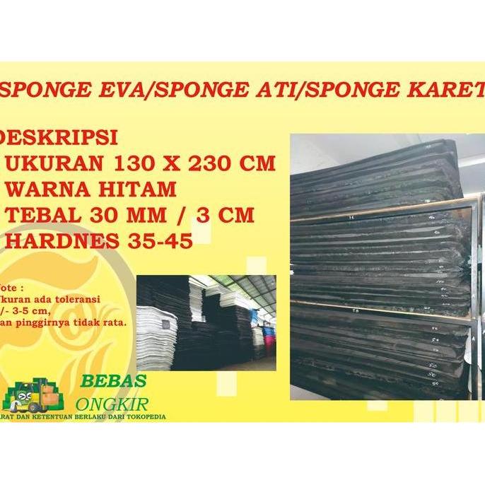 SPON KARET ATI EVA SPONGE LEMBARAN HITAM TEBAL 30 MM