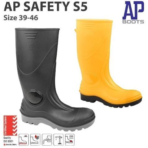 AP Boots Safety S5 - Sepatu Safety AP Boots Safety S5 Kuning & Hitam Size 39-46 Toe Cap BESI - AP Bo