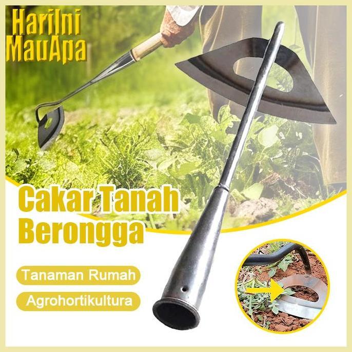Cangkul Baja Mangan Berongga Hemat Tenaga Anti Lengket Alat Berkebun Pertanian Ideal untuk Gali Tana
