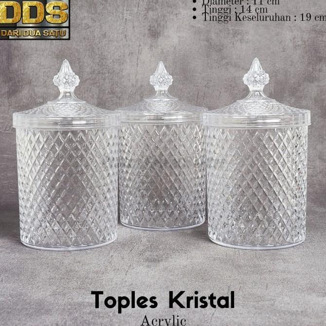 Toples Kristal Akrilik Kue Kering Kacang Permen 1000 ML