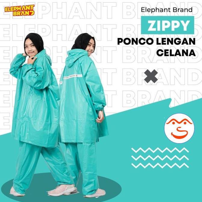 Elephant Brand Jas Hujan Ponco Lengan Celana Zippy