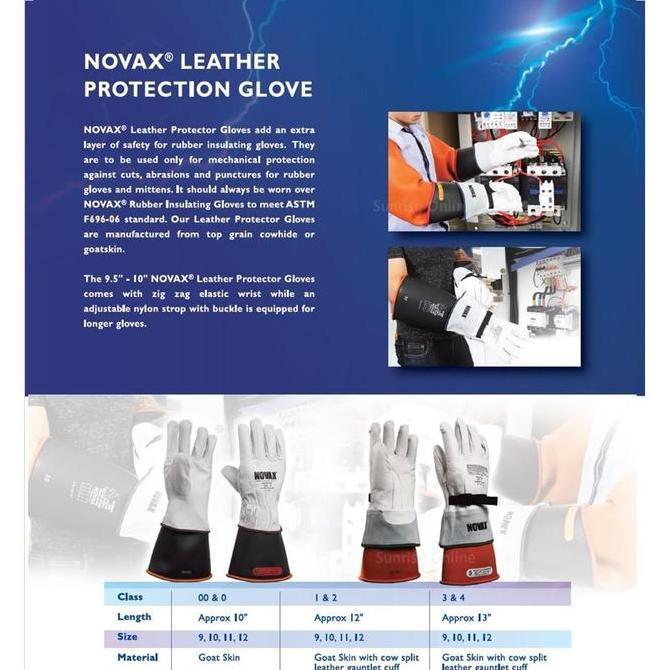 NOVAX PROTECTION GLOVES (LEATHER PROTECTOR) TANPA TALI HITAM