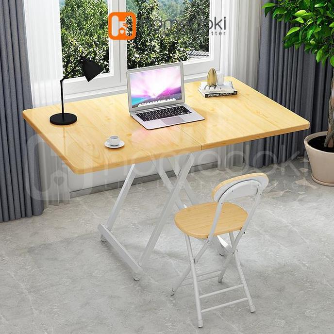 Homedoki Meja Lipat / Meja Lipat Kayu / Meja Makan Portable / Meja Lipat Besi / Meja Makan Lipat Por