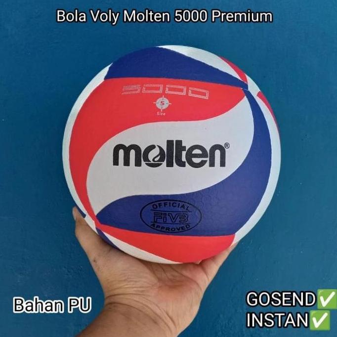 BOLA VOLLY MOLTEN 5000 VOLLEY BALL KULIT PU FREE PENTIL SAMA JARING