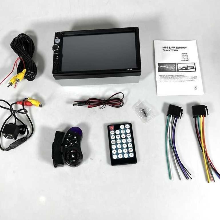 Double Din Tape Audio Mobil Media Player Mp5 Bluetooth 7" Layar Sentuh Fm Radio Remot Efek Suara