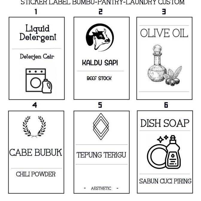 STICKER LABEL BUMBU DAPUR AESTHETIC / PANTRY/ LAUNDRY (STICKER AJA)