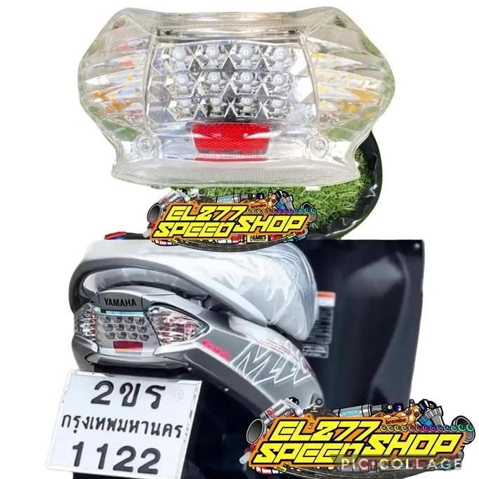 AVAHAJA STOPLAMP LED MODEL THAILAND MIO MX MIO SPORTY MIO SMILE LED SMOKE HITAM LAMPU STOP BELAKANG 