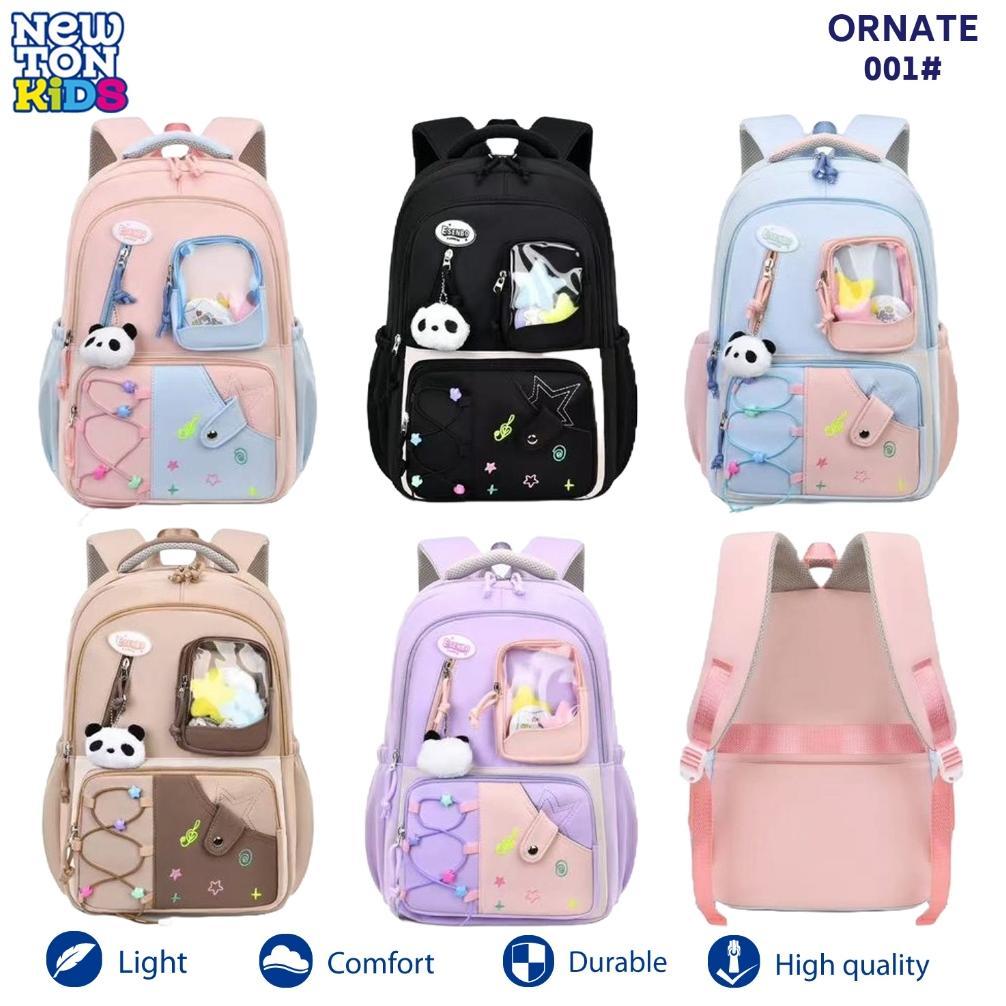 (Terbaru) Newtonkids - Tas Sekolah Ornate Korea Cewek Kode 001/Ransel Korea Ornate Lucu/Tas Ransel S