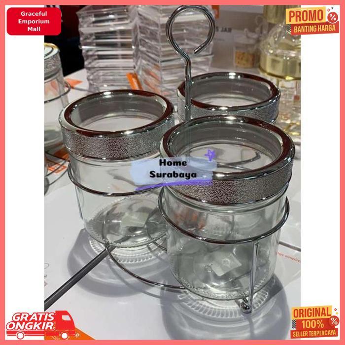 Termurah Toples Dengan Rak/Toples Set/Toples Lebaran/ Toples Kaca Toples Clasic