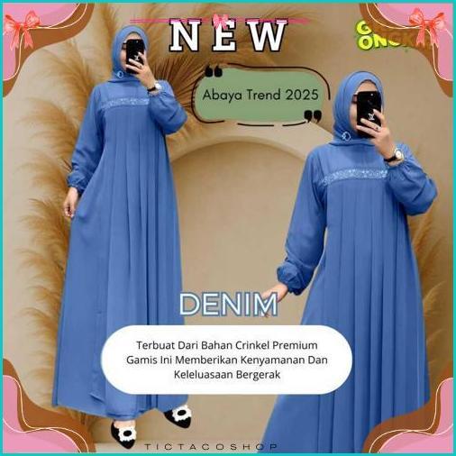 Cuci Gudang Gamis Abaya Bahan Crinkle Airflow Premium Variasi Renda/Payet