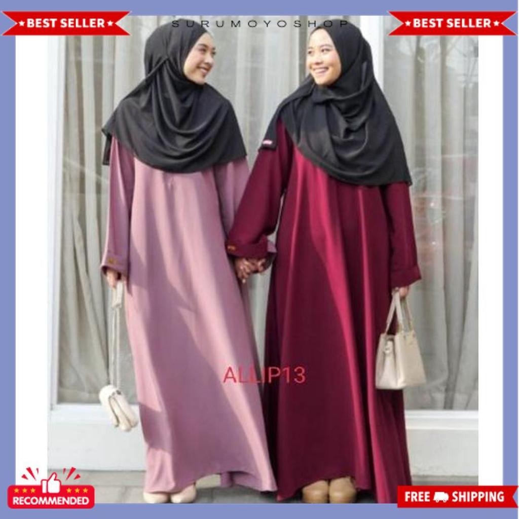 Berkualitas ( Termurah ) Gamis Abaya Simpel Turki Syari  Jumbo Dress Polos Hitam Terbaru