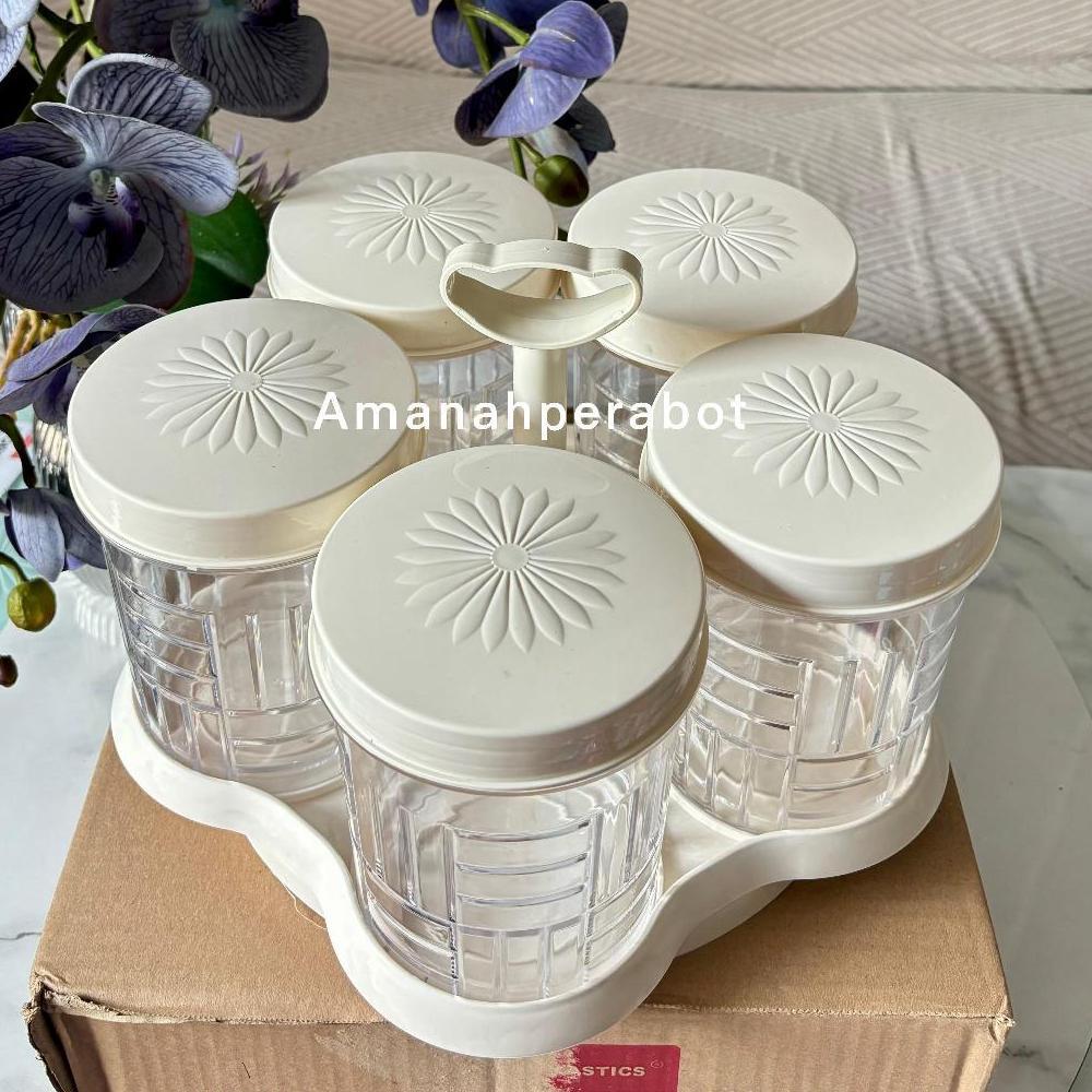 CELVIQUE SET TOPLES + NAMPAN ROTARY GARASU 5 TOPLES KUE 1LITER TOPLES AKRILIK CLIOPLAST VIRAL