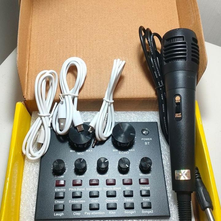 Paket Karaoke Mixer Audio Soundcard V8 Bluetooth Dan Mic