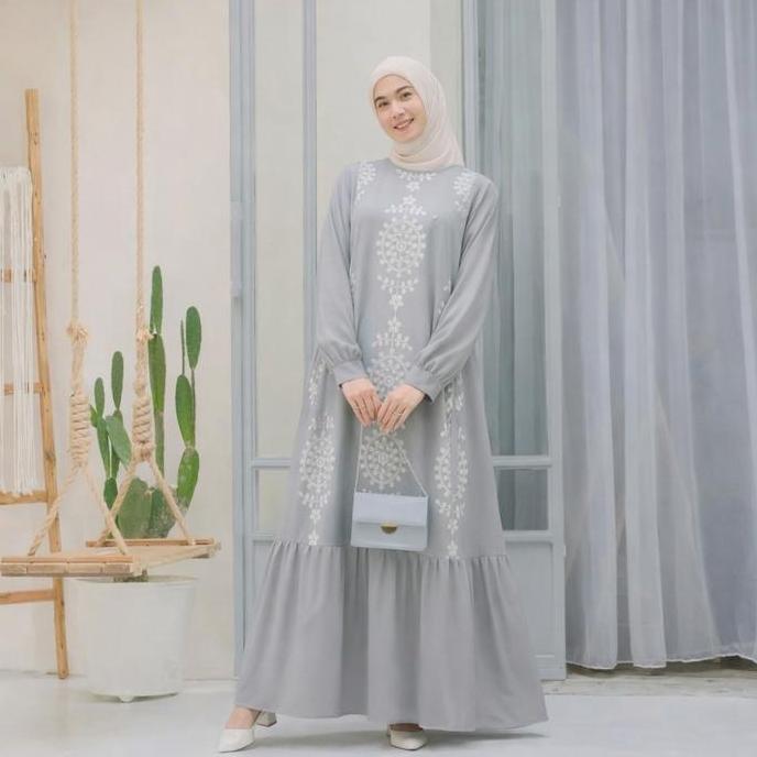 Wxwxw- By Dolla - Madeena Dress - Gamis Hari Raya Gamis Burkat - Bahan Lembut Dingin - Desain Elegan