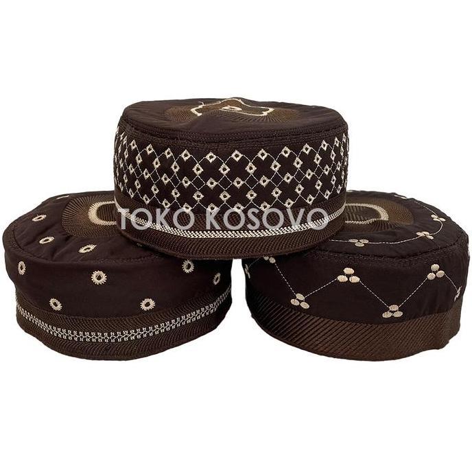GROSIR (10 Pcs) Peci MADINAH BUGIS Paket Usaha Kopiah Haji Medina Santri Pesantren Dewasa Anak Laki 
