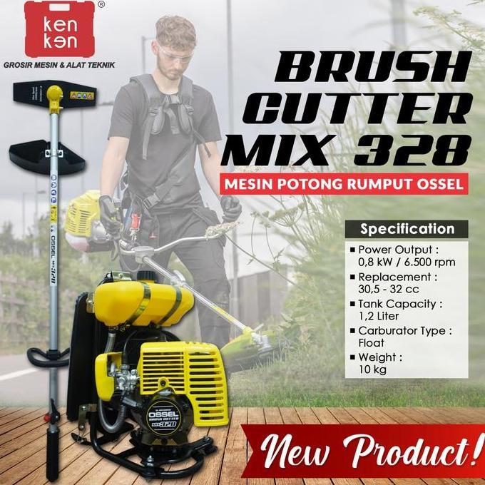 Terlaris Mesin Potong Rumput Kebun Ossel328 Mesin Pemotong Rumput Gendong Ossel