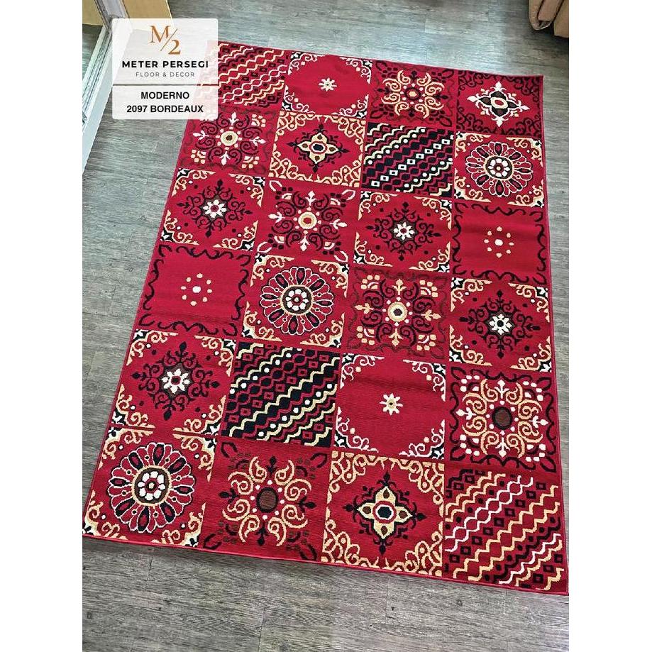 Promo Karpet Moderno 190 X 260 Cm 2097 Bordeaux