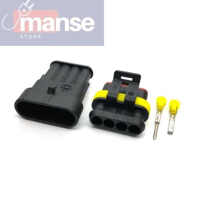 Socket Connector 4 Pin Waterproof / Konektor 4 Pin Anti Air