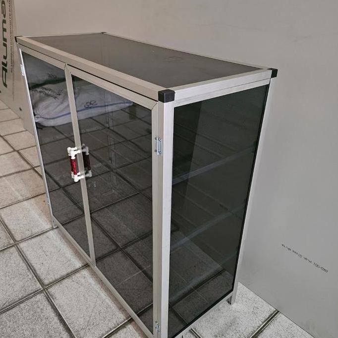 Murah Rak Lemari Sepatu Aluminium Minimalis 2 Pintu
