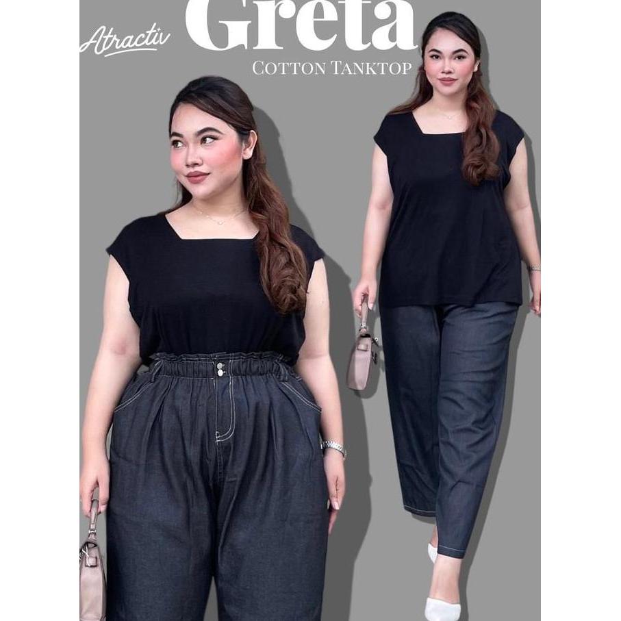 ATRACTIV TankTop Wanita Kaos Jumbo Fit LD150 TankTop Kaos Jumbo LD120 LD130 LD142 TankTop Kaos Stret